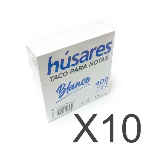 10 Taco 9X9 Husares Blanco 400 Hojas - 6530