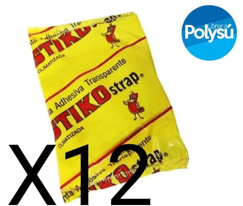 12 Cinta Adhesiva Stiko Strap 12mm X 30m - stiko5644