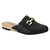 Mule Modare 7505227 Preto Metal Dourado Bico Redondo