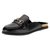 Mule Beira Rio 4317102 Preto Bico Redondo com Fivela Dourada