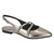 Sapatilha Beira Rio 41341012 Prata Velho Estilo Chanel Slingback com Duas Tiras com Fivela