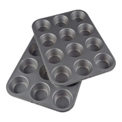 Molde De Teflon Muffins X12 Cupcakes Reposteria Antiadherent - Nahan