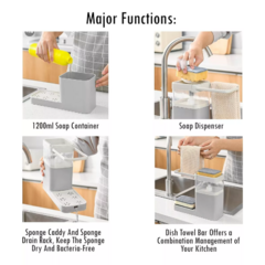 Dispenser Detergente Esponja Toalla Cocina Jabón Drenaje en internet