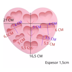 Molde de Silicona Corazones - Nahan