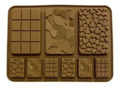 Molde Silicona Chocolate Tableta Corazón Craquelada - comprar online