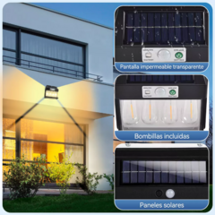 Luz Exterior de 2 Focos con Panel Solar - tienda online