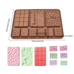 Molde Silicona Chocolate Tableta Corazón Craquelada - Nahan