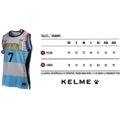 CAMISETA BASQUET ARGENTINA (KELME 24 marino lisa) en internet