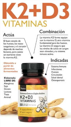 Vitamina K2 + D3 50Caps - NATIER - comprar online