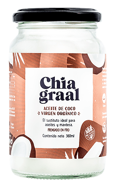 Aceite de coco Virgen Organico x 360ml - CHIA GRAAL