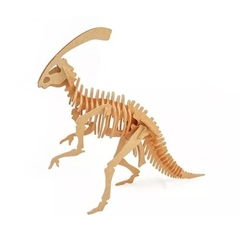 Quebra-Cabeça 3D | DINOSSAURO PARASAUROLOPHUS 38 peças em MDF - DINOBRINQUE