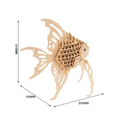 Quebra-Cabeça 3D | PEIXE ORNAMENTAL 130 peças em MDF - DINOBRINQUE na internet