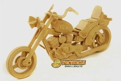 Quebra-Cabeça 3D | MOTO CUSTOM 97 peças em MDF - DINOBRINQUE