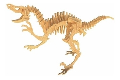 Quebra-Cabeça 3D | DINOSSAURO VELOCIRAPTOR 47 peças em MDF - DINOBRINQUE