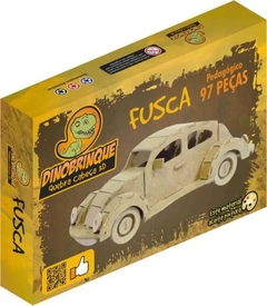 Quebra-Cabeça 3D | AUTOMÓVEL FUSCA RETRÔ 97 peças em MDF - DINOBRINQUE - comprar online