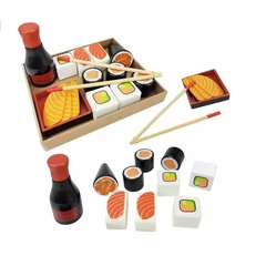 Brinquedo madeira Montessori Comidinhas Kit Sushi - New Art