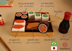 Brinquedo madeira Montessori Comidinhas Kit Sushi - New Art na internet