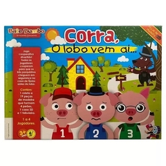 Corra, o Lobo Vem Ai... Jogo de Tabuleiro Brinquedo Educativo de Madeira - Bate Bumbo