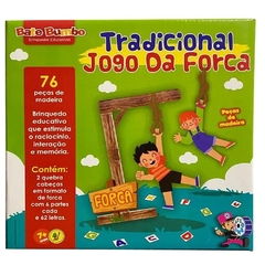 Jogo da Forca Brinquedo Educativo Tradicional de Madeira - Bate Bumbo