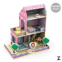 Playset Casinha de Madeira - Quebra-Cabeça 3D Little House Verão - Xalingo - Balloon Brinquedos Diferentes