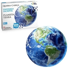 Quebra-cabeça Redondo Planeta Terra 500 Peças - Pais e Filhos