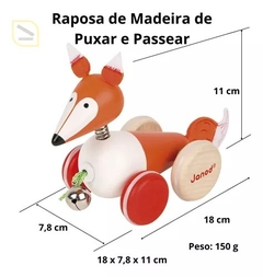 Janod Raposa de madeira de puxar na internet