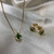 Conjunto com pedra oval verde