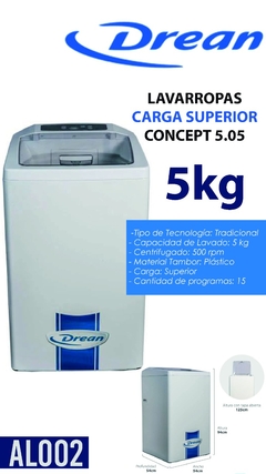 LAVARROPA DREAN 5Kg Carga Superior CONCEPT 5.05