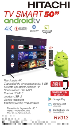 SMART 4K HITACHI 50’ ANDROID TV