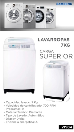 LAVARROPAS SAMSUNG 7Kg CARGA SUPERIOR