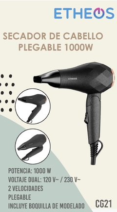 SECADOR DE CABELLO PLEGABLE ETHEOS