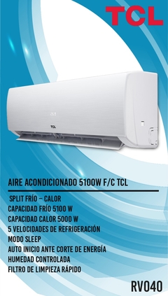 AIRE ACONDICIONADO TCL 5100 W Frio/ calor