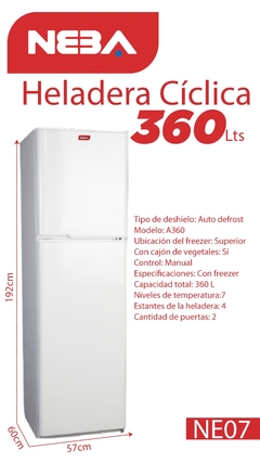 HELADERA CICLICA NEBA 360 Lts