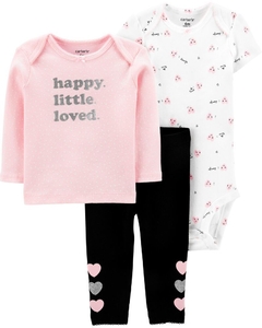 Carter`s set 3 piezas body,remera manga larga y pantalon