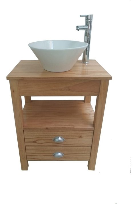 Vanitory 58cm Tono Miel 2 Cajones No Incluye Bacha Ni Griferia