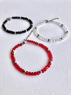 pulsera cristal + pelotitas - comprar online