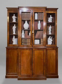 Breakfront bookcase Inglés en caoba y ébano Circa 1830
