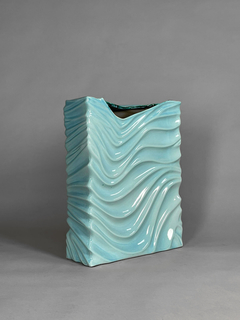 Vaso de cerámica rectangular de diseño años 70 - comprar online