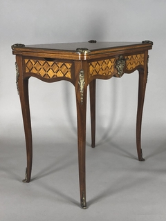 Mesa de juego Francesa Circa 1860 en caoba, marqueterie y bronce - comprar online