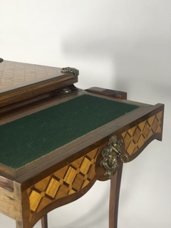 Mesa de juego Francesa Circa 1860 en caoba, marqueterie y bronce - comprar online