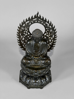 Escultura Buda en bronce empavonado con coronamiento - Mayflower