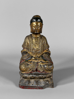 Buda en madera tallada y policromada Circa 1.700