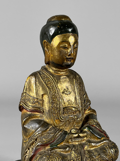 Imagen de Buda en madera tallada y policromada Circa 1.700