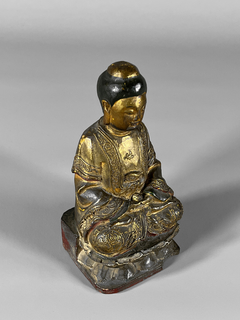 Buda en madera tallada y policromada Circa 1.700