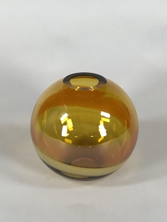 Vaso de cristal esfera color ámbar - comprar online