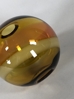 Vaso de cristal esfera color ámbar - tienda online