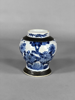 Potiche en porcelana japonesa craquelé, fin del siglo XIX