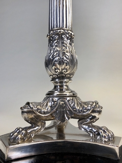 Par de Lámparas candelero Inglesas en metal plateado. - tienda online