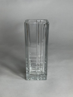 Florero de cristal transparente años 60