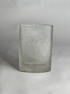 Florero en cristal oval, diseño años 70